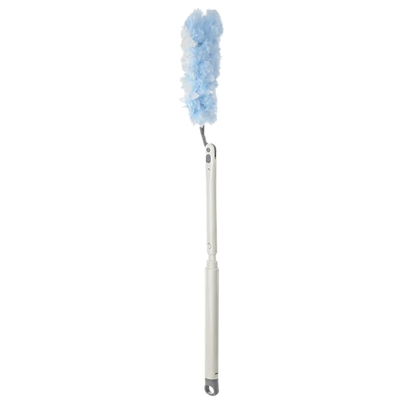 Telescopic dust duster with interchangeable brushes