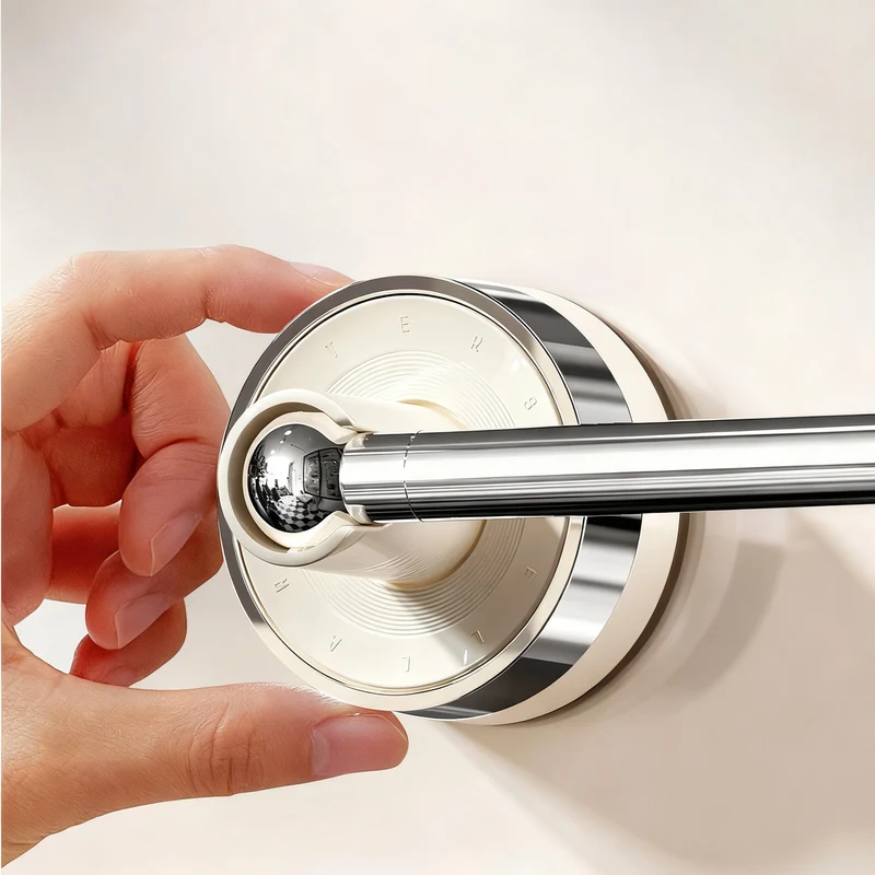 Telescopic suction cup towel bar for bathroom