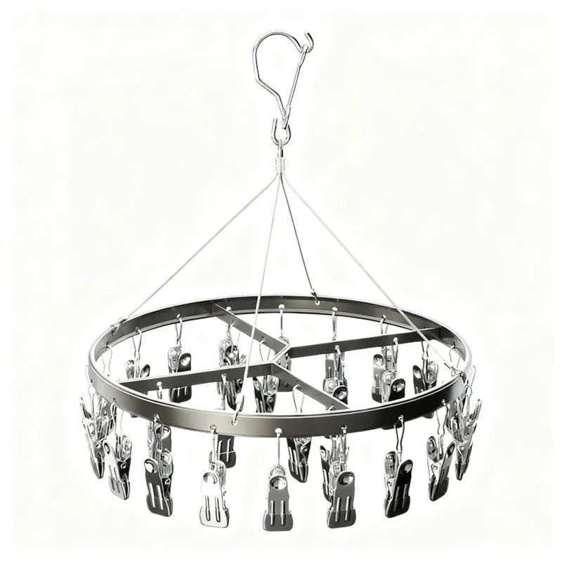 Aluminum drying rack with multiple clips