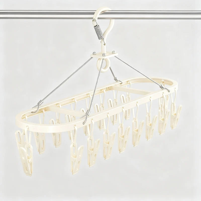Aluminum drying rack with multiple clips