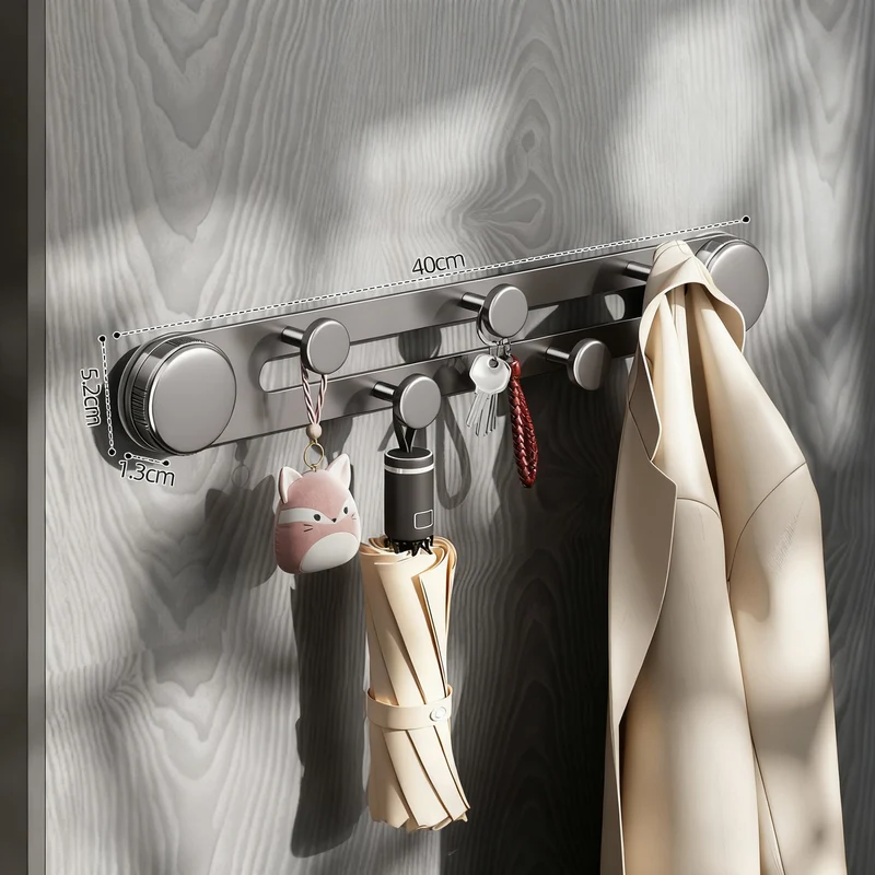 Aluminum suction hooks for doors, 5-piece or 7-piece set