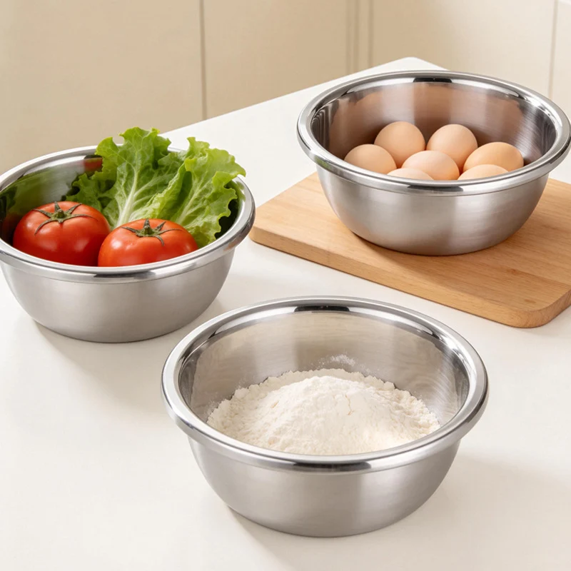 Mixing bowl made of 304 stainless steel, reinforced