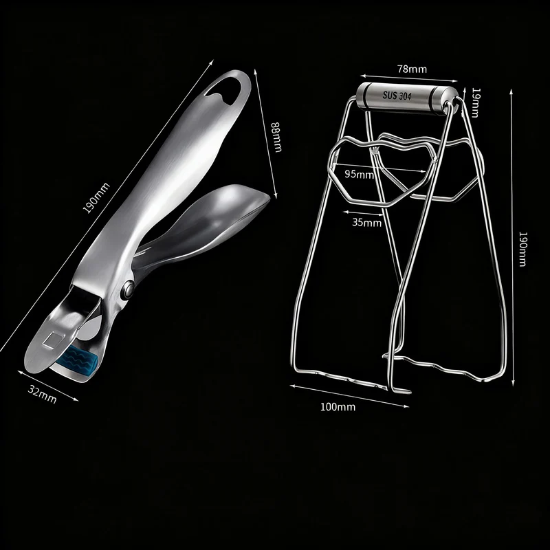 Stainless Steel Bowl Tongs with Heat Protection