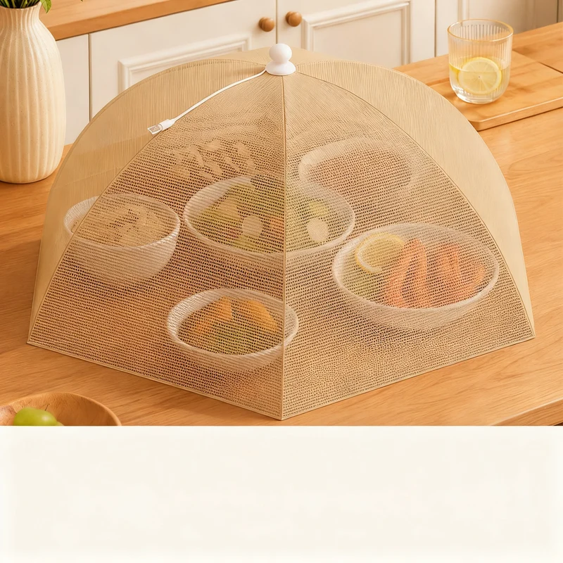 Foldable food cover with anti-germ coating