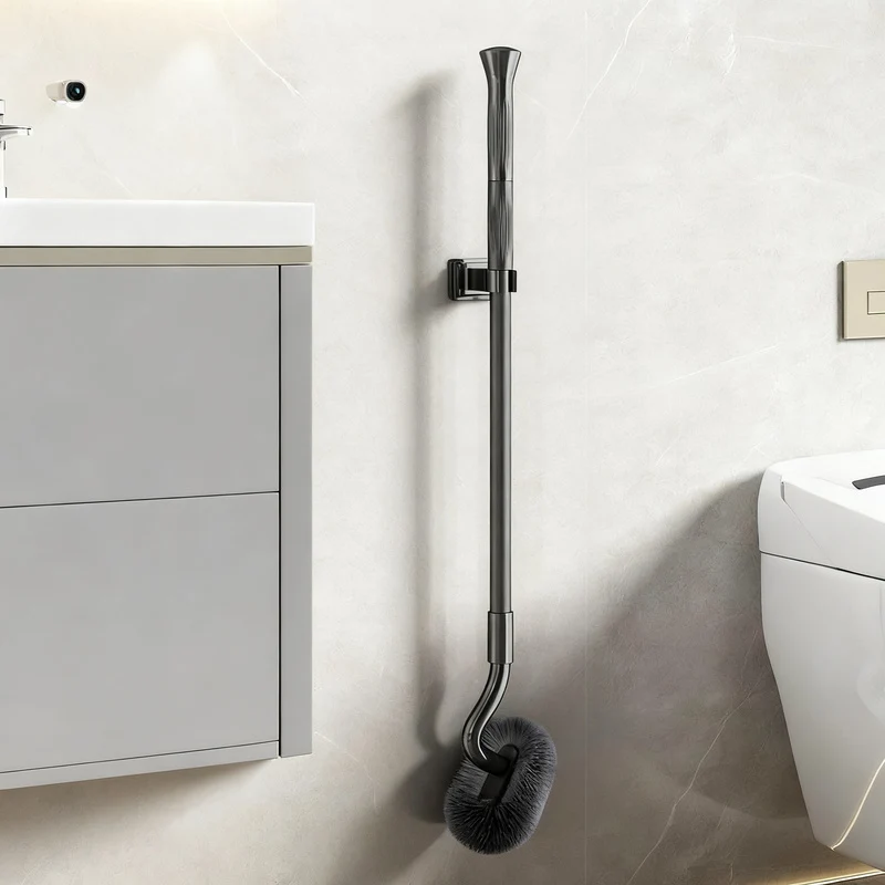 Toilet brush with long handle, extendable up to 115 cm