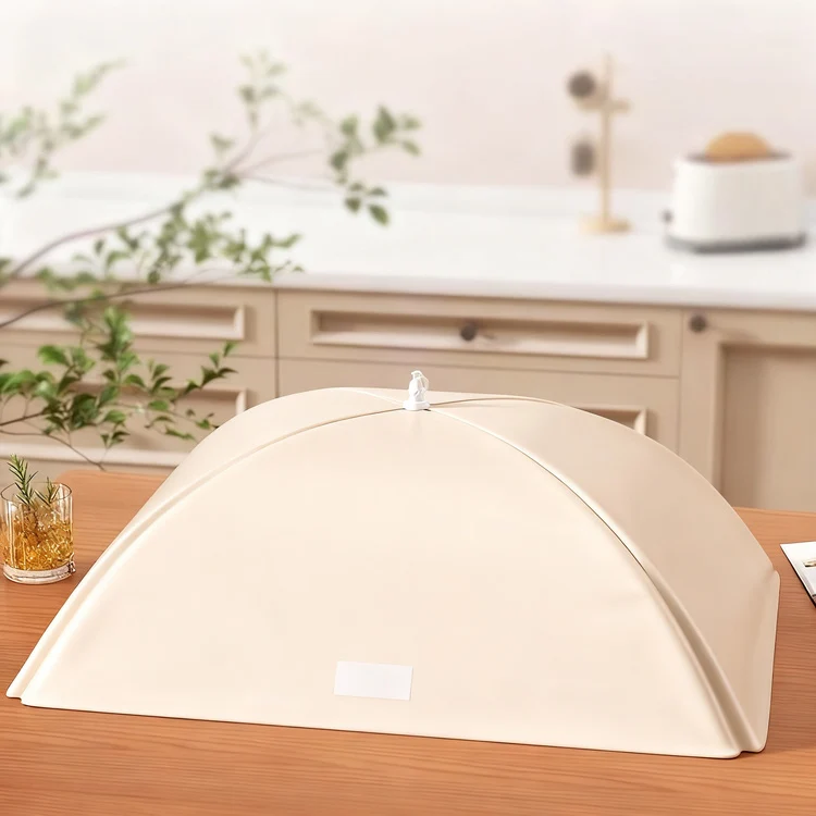 Foldable food cover made of mesh fabric