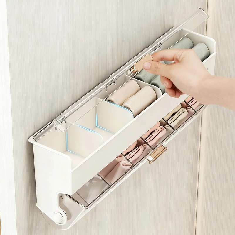 Hanging laundry organizer, 3 compartments