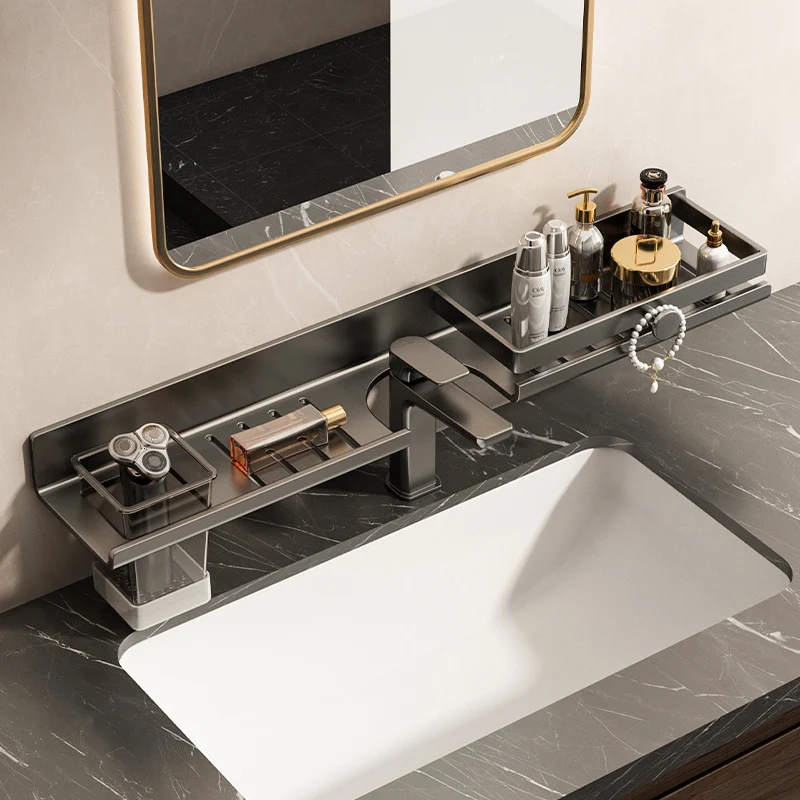 Wall shelf for sink made of aluminum