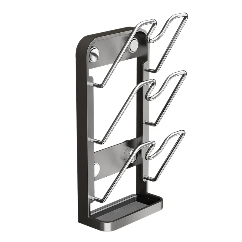 Wall-mounted kitchen shelf for pots and cutting boards
