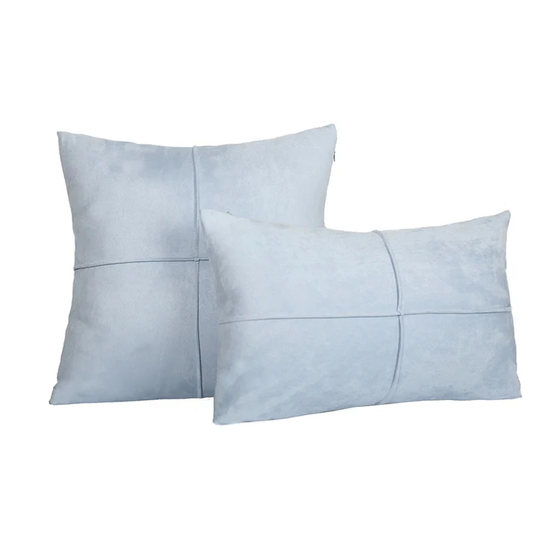 Decorative Suede-Look Cross-Seam Throw Pillow Set with Removable Covers
