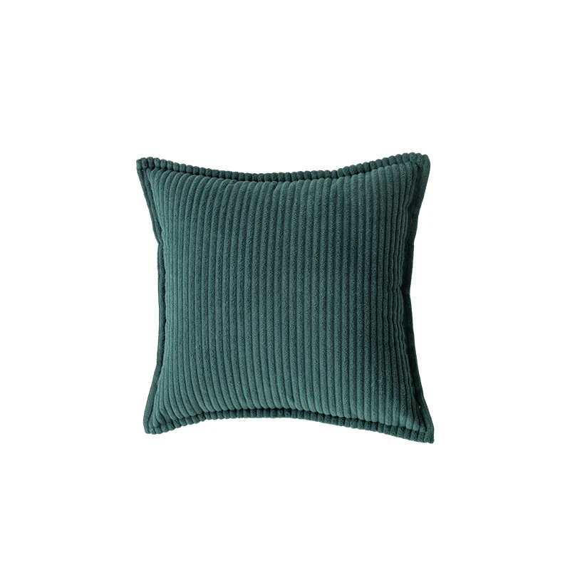 Decorative Ribbed Corduroy Throw Pillow Cover Square Accent Cushion