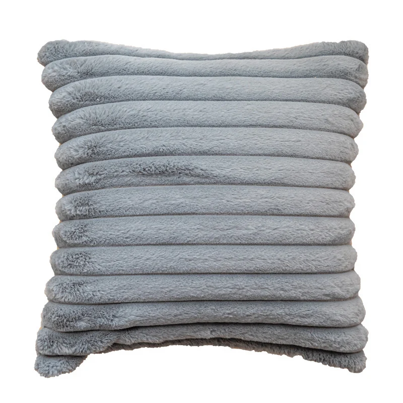 Decorative Plush Ribbed Throw Pillow with Removable Insert