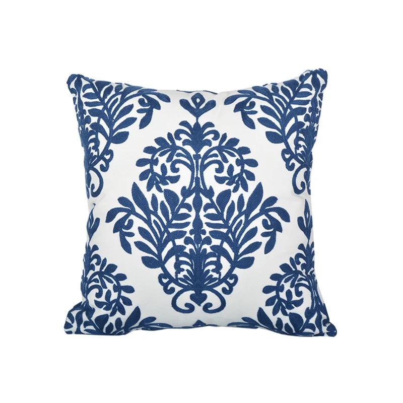 Decorative Geometric Cotton Throw Pillow Cover with Hidden Zipper and Removable Insert
