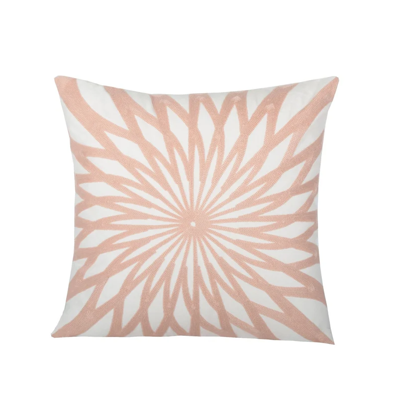 Decorative Geometric Cotton Throw Pillow Cover with Hidden Zipper and Removable Insert