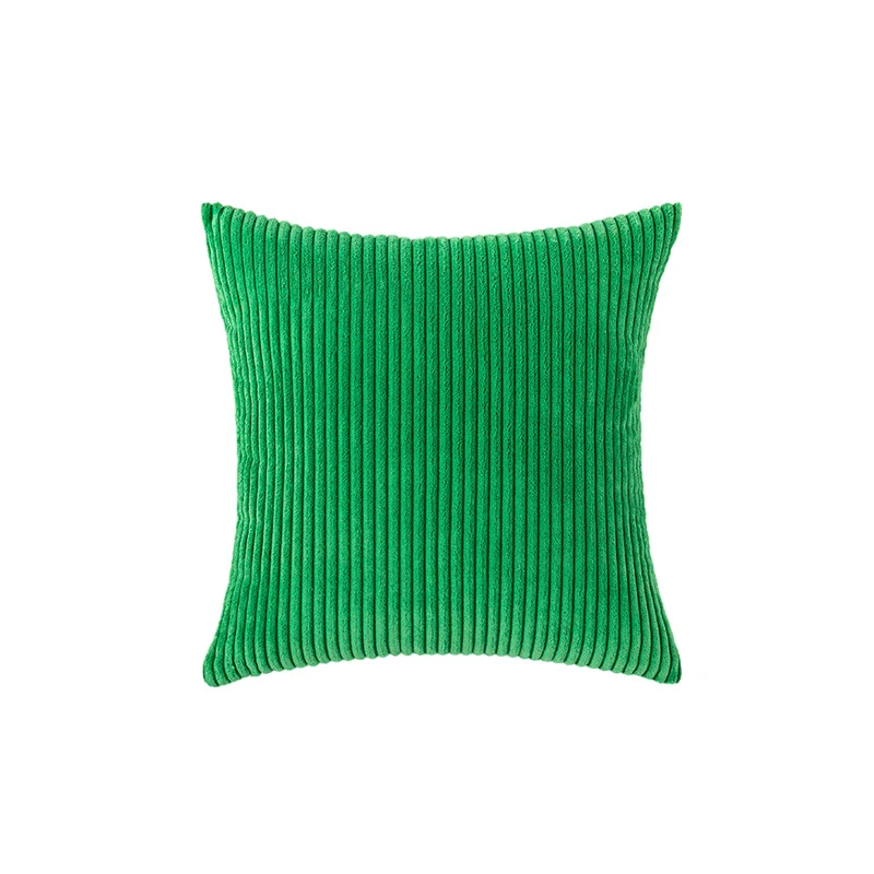 Corduroy Ribbed Square Accent Pillow Cover with Deep-Channel Texture and Concealed Zipper