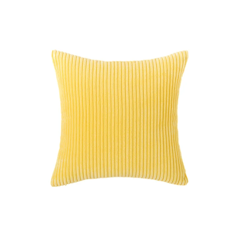 Corduroy Ribbed Square Accent Pillow Cover with Deep-Channel Texture and Concealed Zipper