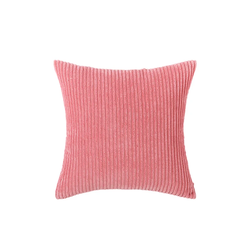 Corduroy Ribbed Square Accent Pillow Cover with Deep-Channel Texture and Concealed Zipper