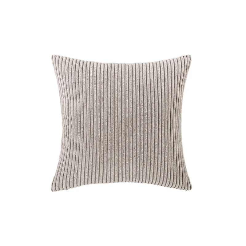 Corduroy Ribbed Square Accent Pillow Cover with Deep-Channel Texture and Concealed Zipper