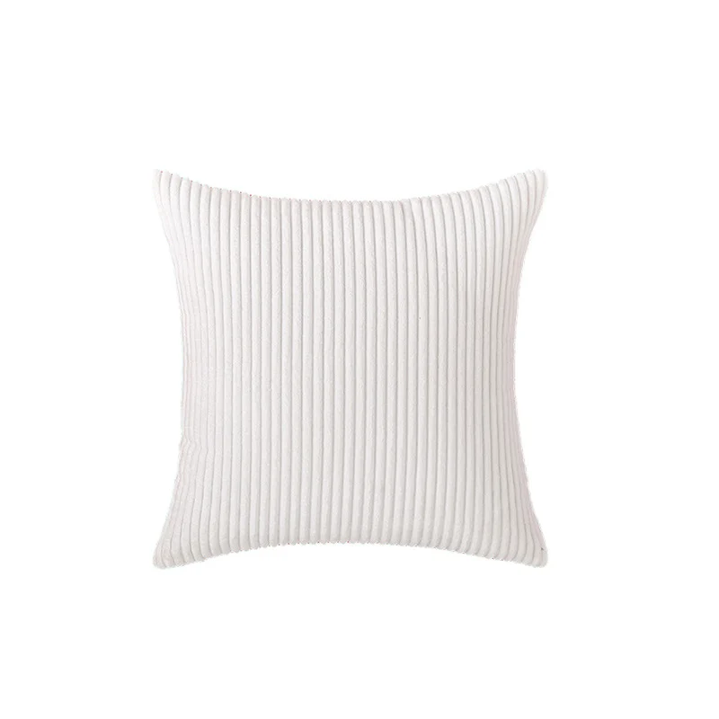 Corduroy Ribbed Square Accent Pillow Cover with Deep-Channel Texture and Concealed Zipper