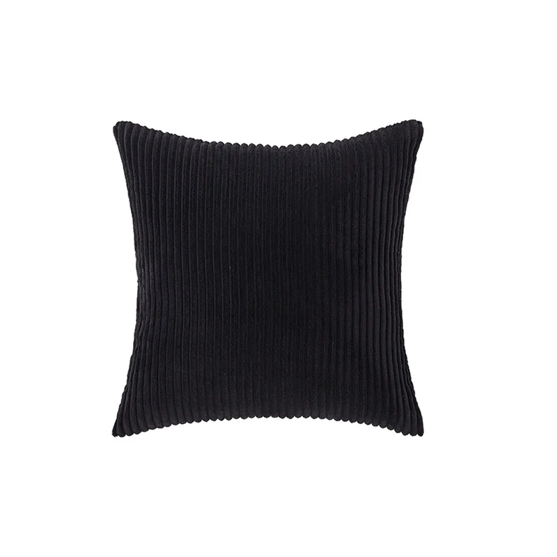 Corduroy Ribbed Square Accent Pillow Cover with Deep-Channel Texture and Concealed Zipper
