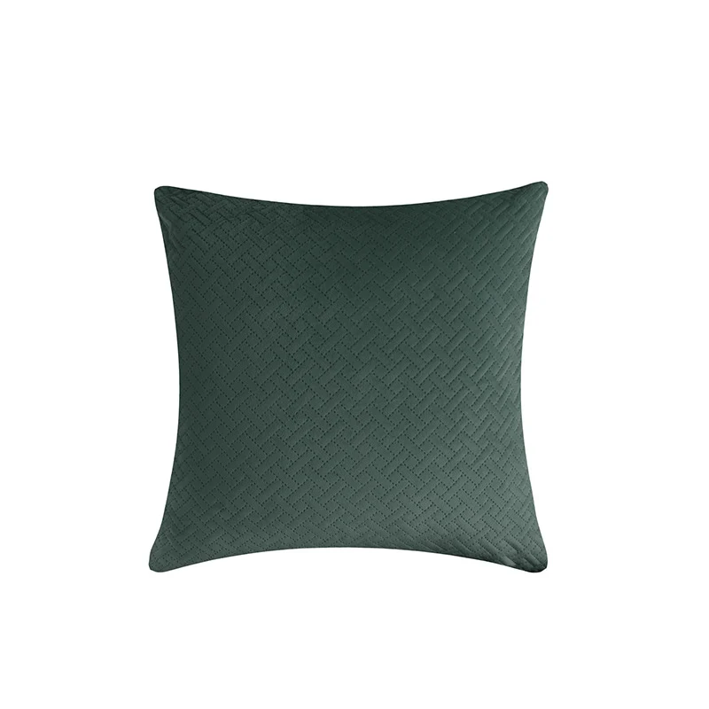 Quilted Herringbone-Texture Square Throw Pillow Cover with Hidden Zipper