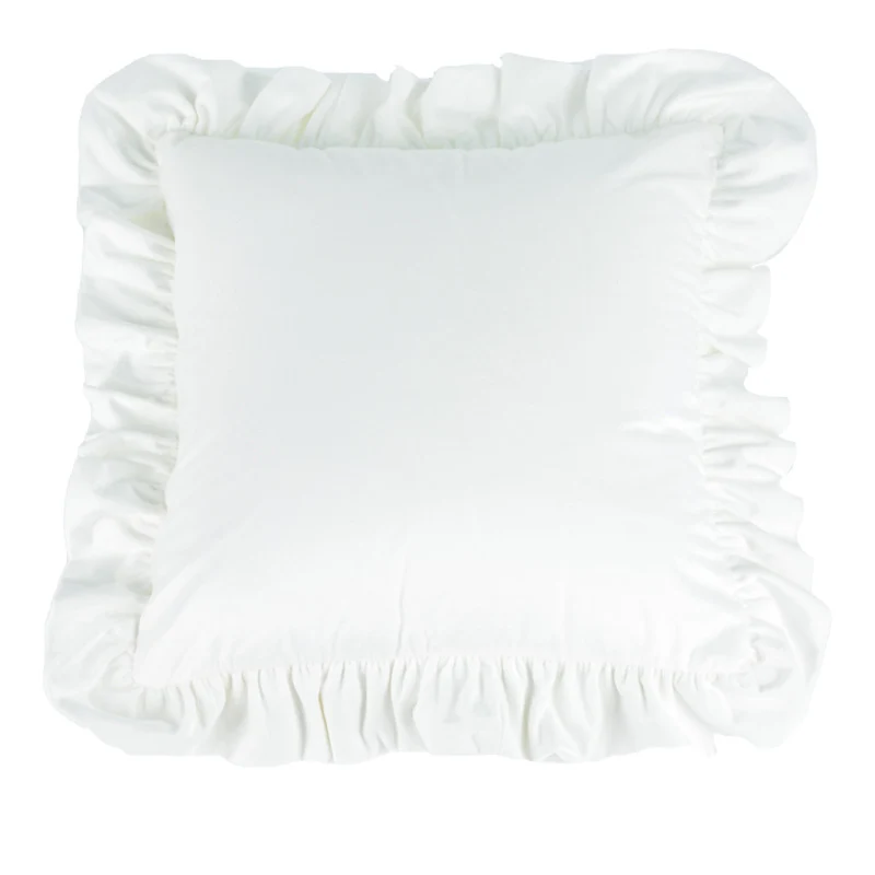 Plush Velvet Ruffled Rectangular Pillow Sham with Hidden Zipper