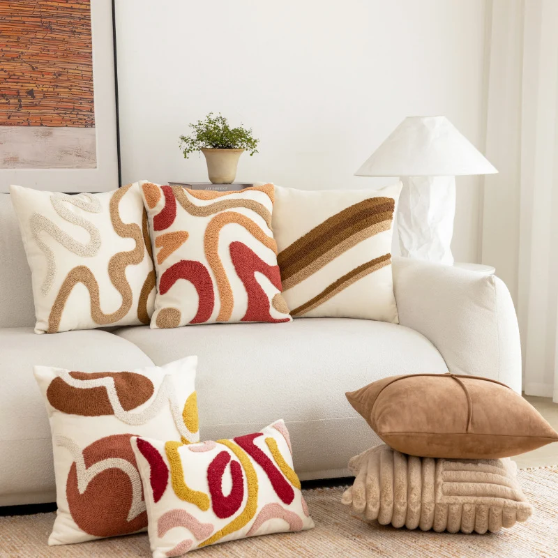 Plush Faux Fur Ribbed Grid Square Throw Pillow with Channel-Quilt Texture