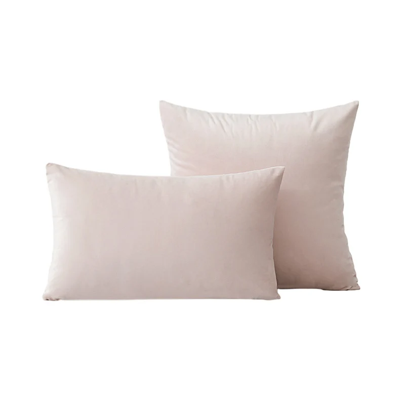 Luxury Velvet Square and Lumbar Decorative Pillow Cover Set with Concealed Zipper and Soft Microfiber Back