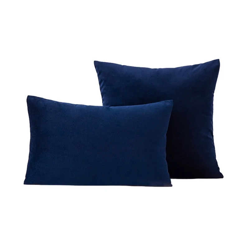 Luxury Velvet Square and Lumbar Decorative Pillow Cover Set with Concealed Zipper and Soft Microfiber Back