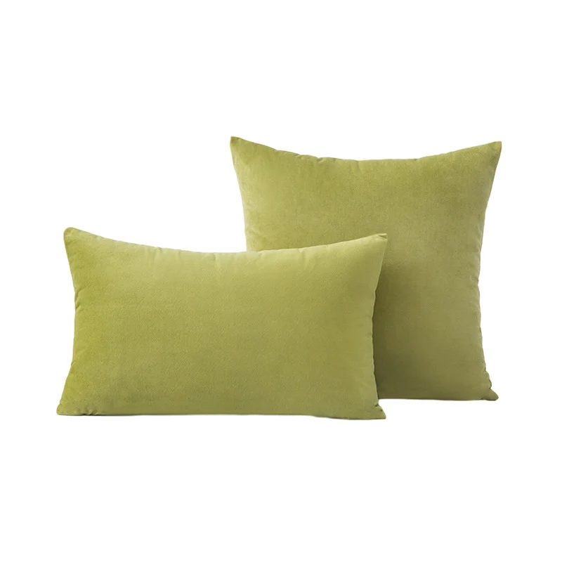 Luxury Velvet Square and Lumbar Decorative Pillow Cover Set with Concealed Zipper and Soft Microfiber Back