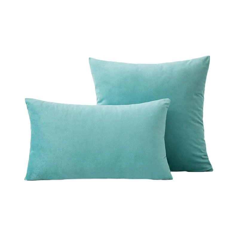 Luxury Velvet Square and Lumbar Decorative Pillow Cover Set with Concealed Zipper and Soft Microfiber Back