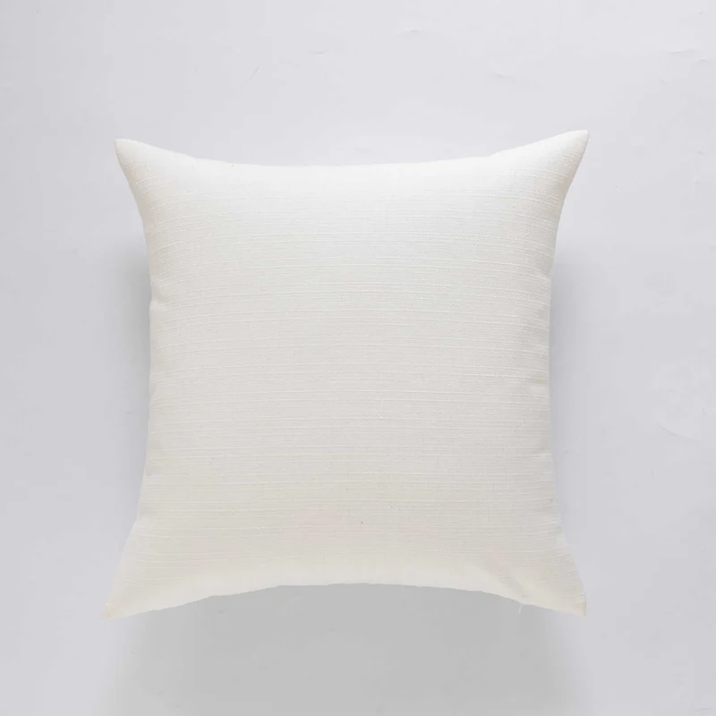 Handloom Slub-Weave Square Decorative Pillow Cover with Soft Canvas Back