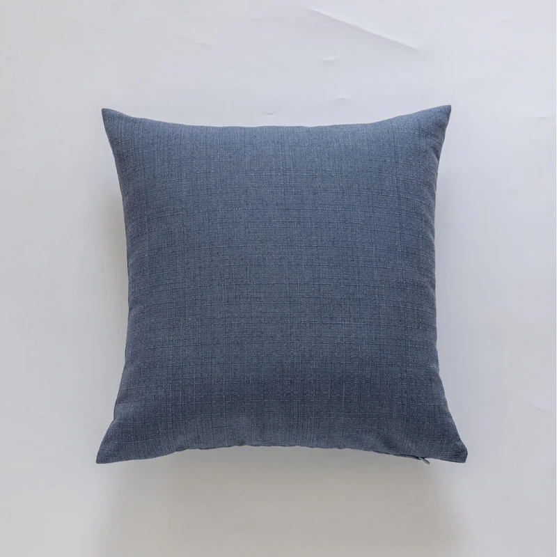 Handloom Slub-Weave Square Decorative Pillow Cover with Soft Canvas Back