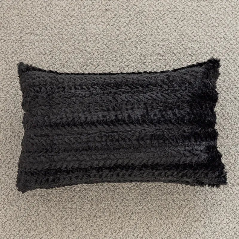 Hand-Tufted Abstract Loop-Squiggle Square Throw Pillow Cover with Hidden Zipper