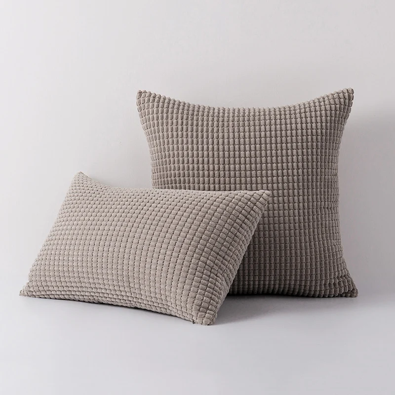 Decorative Waffle-Texture Velvet Throw Pillow Cover