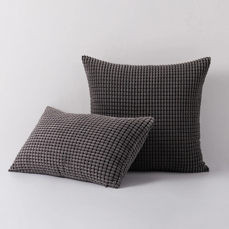 Decorative Waffle-Texture Velvet Throw Pillow Cover