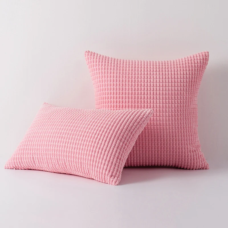 Decorative Waffle-Texture Velvet Throw Pillow Cover