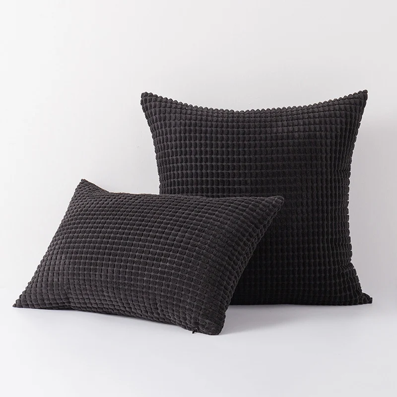 Decorative Waffle-Texture Velvet Throw Pillow Cover