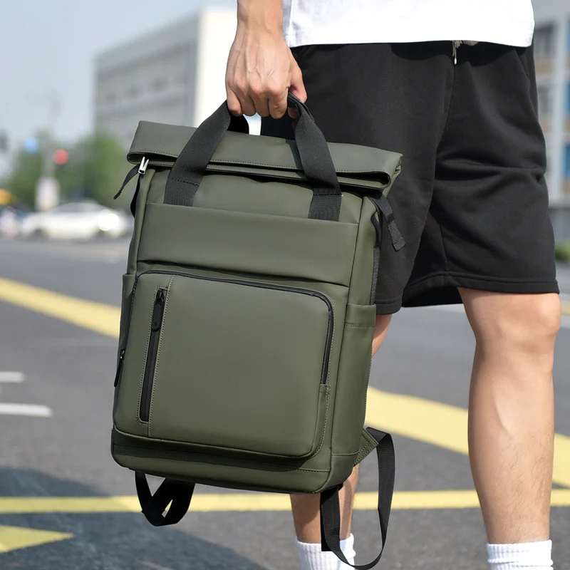Multi-Pocket Waterproof Roll-Top Backpack Stornfield