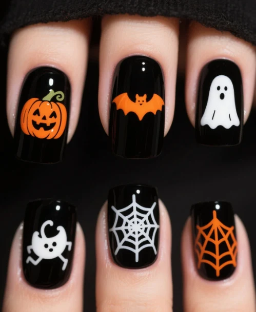 Künstlerische Halloween Themen Nagelkunst Karnz