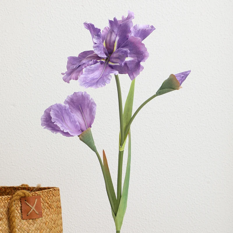 Artificial Iris Flower Stem with Realistic Details