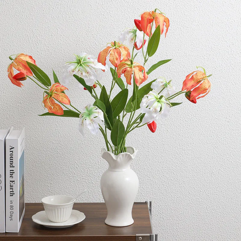 Artificial orchid bouquet with vibrant blooms and fine details