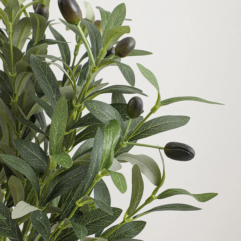Artificial olive tree branch with detailed leaves and fruits