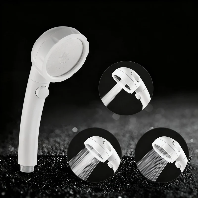 Hand shower with 3 spray types and stop function
