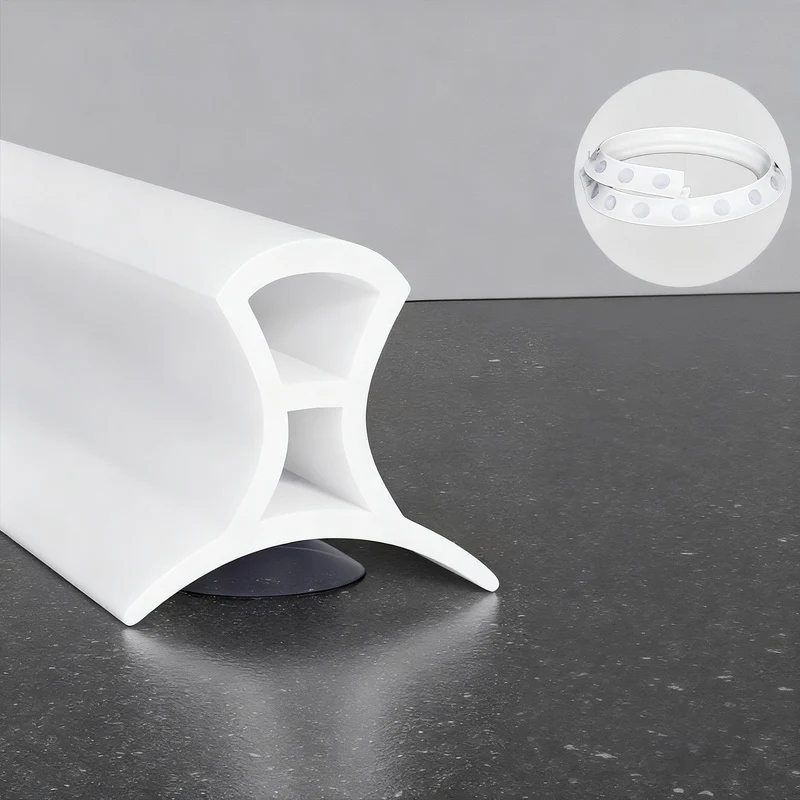 Silicone sealing strip for shower, adjustable
