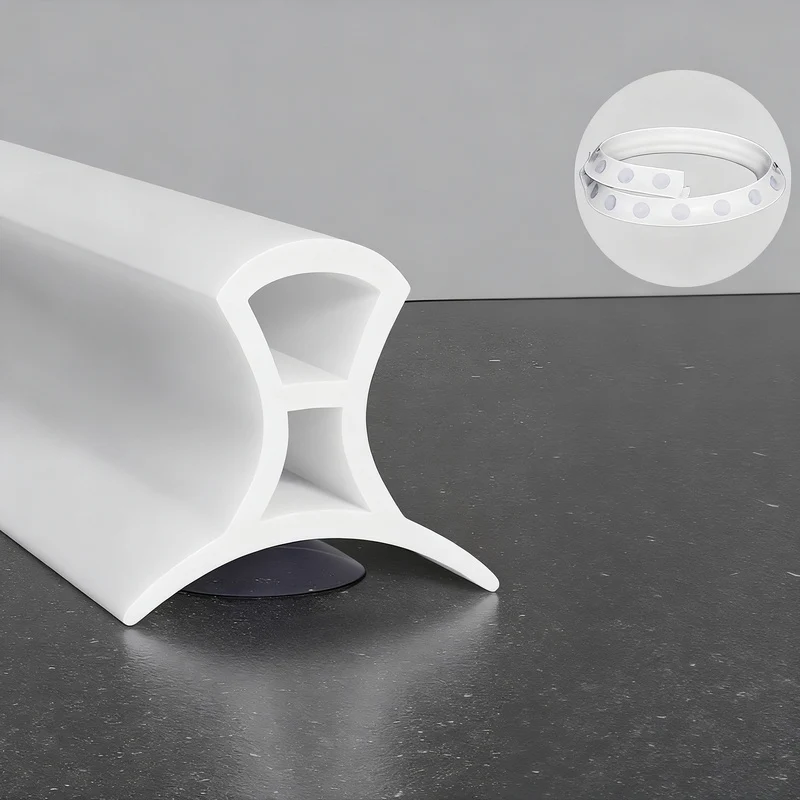 Silicone sealing strip for shower, adjustable