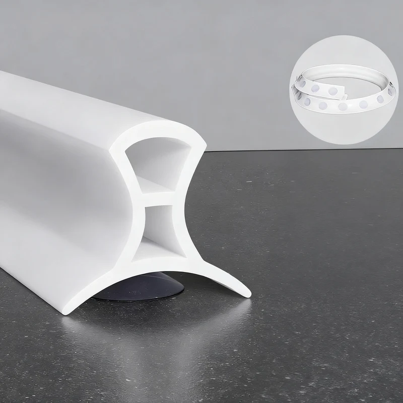 Silicone sealing strip for shower, adjustable