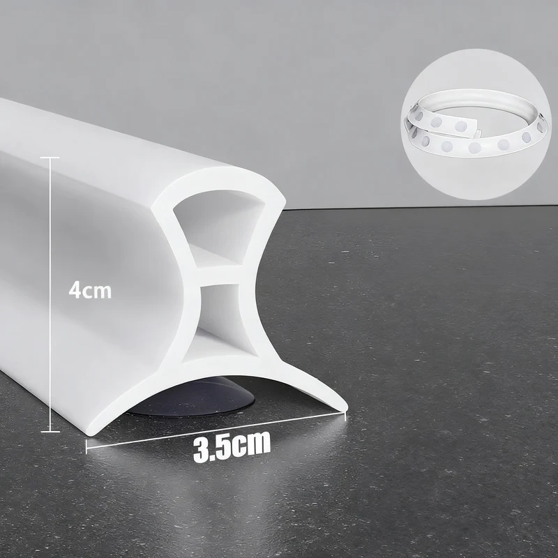 Silicone sealing strip for shower, adjustable