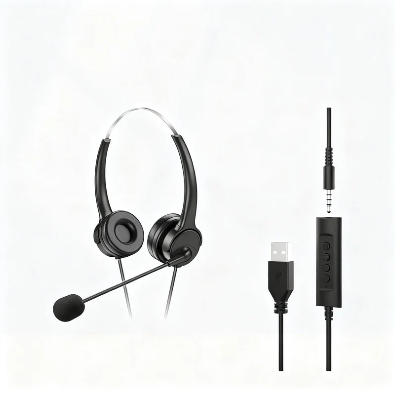 Bai'en DH800 Call Center Agent Telemarketing Outbound Customer Service Headset Computer Mobile Phone Telephone Headset