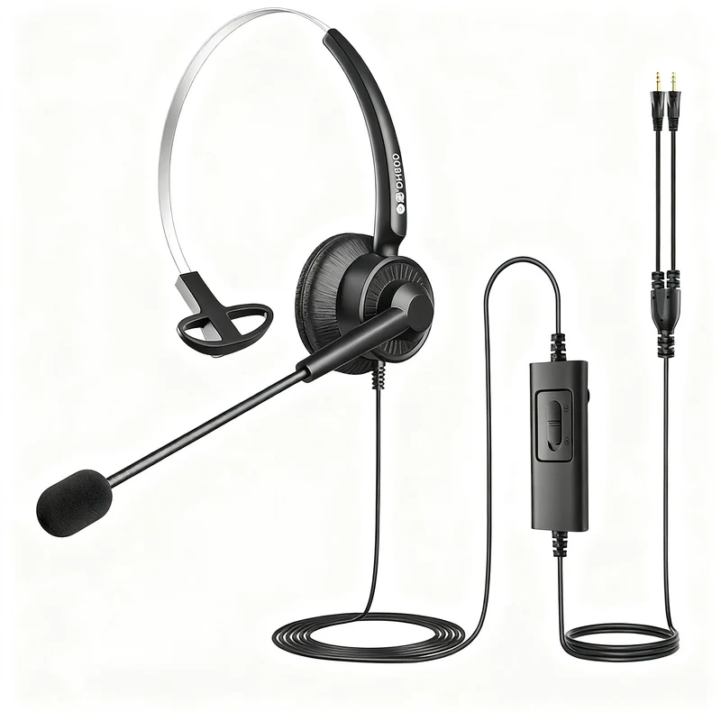 Bai'en DH800 Call Center Agent Telemarketing Outbound Customer Service Headset Computer Mobile Phone Telephone Headset